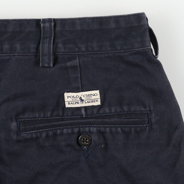 Ralph Lauren Polo Ralph Lauren Andrew Pant Two-pleat Chino Pants Men's W35 cotton navy blue type Vintage Second Hand