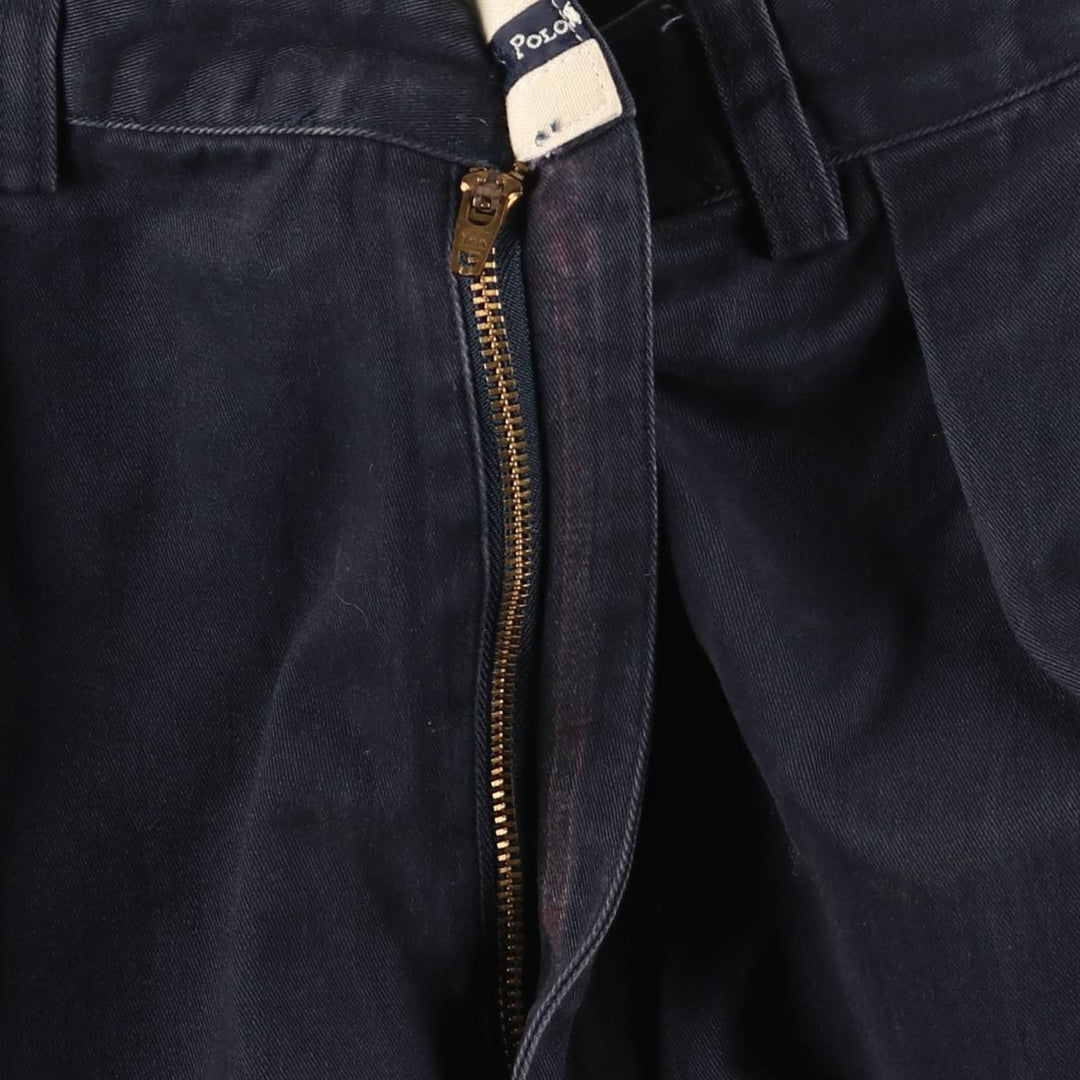 Ralph Lauren Polo Ralph Lauren Andrew Pant Two-pleat Chino Pants Men's W35 cotton navy blue type Vintage Second Hand