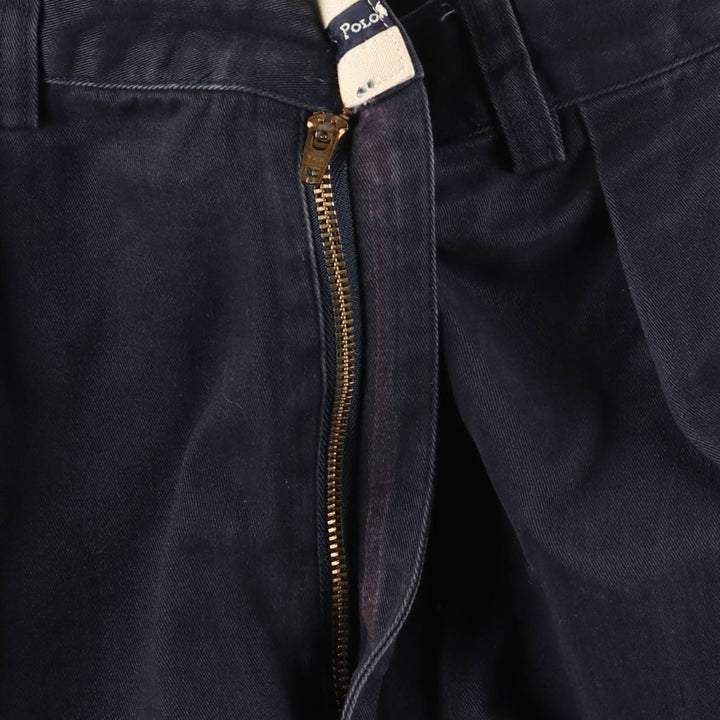 Ralph Lauren Polo Ralph Lauren Andrew Pant Two-pleat Chino Pants Men's W35 cotton navy blue type Vintage Second Hand