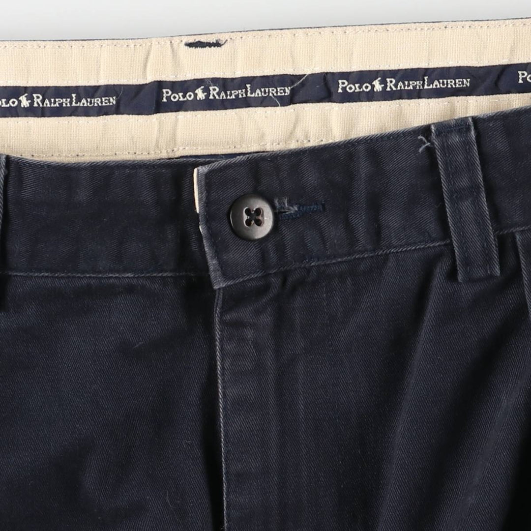 Ralph Lauren Polo Ralph Lauren Andrew Pant Two-pleat Chino Pants Men's W35 cotton navy blue type Vintage Second Hand