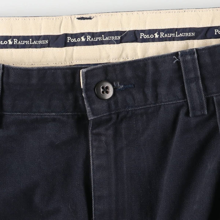 Ralph Lauren Polo Ralph Lauren Andrew Pant Two-pleat Chino Pants Men's W35 cotton navy blue type Vintage Second Hand