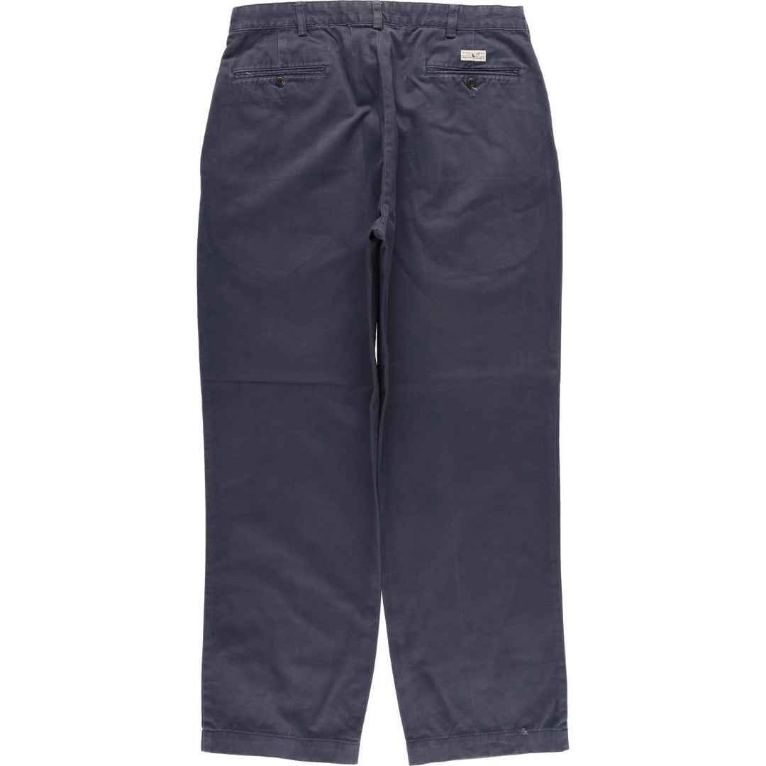 Ralph Lauren Polo Ralph Lauren Andrew Pant Two-pleat Chino Pants Men's Size W34 cotton navy blue type Vintage Second Hand