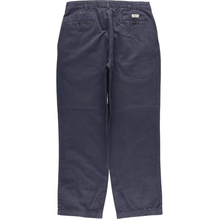 Ralph Lauren Polo Ralph Lauren Andrew Pant Two-pleat Chino Pants Men's Size W34 cotton navy blue type Vintage Second Hand