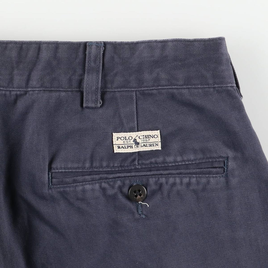 Ralph Lauren Polo Ralph Lauren Andrew Pant Two-pleat Chino Pants Men's Size W34 cotton navy blue type Vintage Second Hand