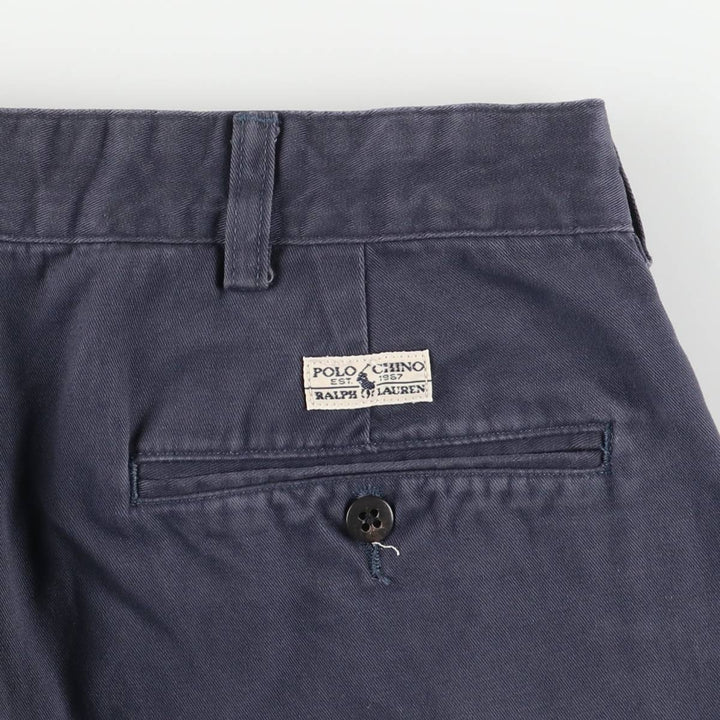 Ralph Lauren Polo Ralph Lauren Andrew Pant Two-pleat Chino Pants Men's Size W34 cotton navy blue type Vintage Second Hand