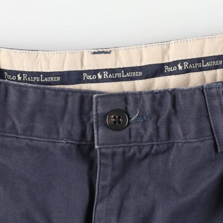 Ralph Lauren Polo Ralph Lauren Andrew Pant Two-pleat Chino Pants Men's Size W34 cotton navy blue type Vintage Second Hand