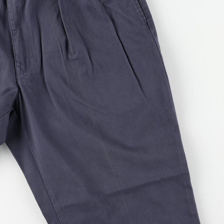 Ralph Lauren Polo Ralph Lauren Andrew Pant Two-pleat Chino Pants Men's Size W34 cotton navy blue type Vintage Second Hand