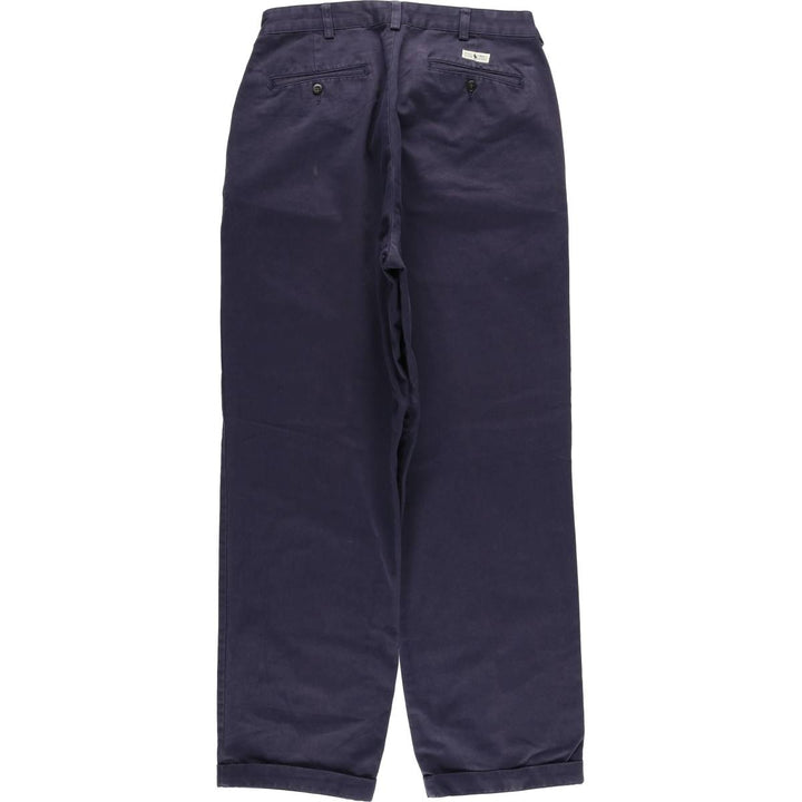Ralph Lauren Polo Ralph Lauren Andrew Two-pleat Chino Pants Men's Size W34 cotton navy blue type Vintage Second Hand