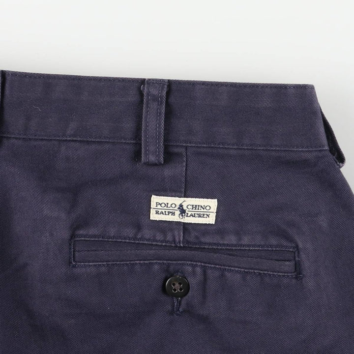 Ralph Lauren Polo Ralph Lauren Andrew Two-pleat Chino Pants Men's Size W34 cotton navy blue type Vintage Second Hand