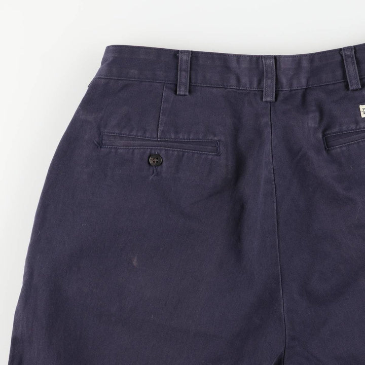 Ralph Lauren Polo Ralph Lauren Andrew Two-pleat Chino Pants Men's Size W34 cotton navy blue type Vintage Second Hand