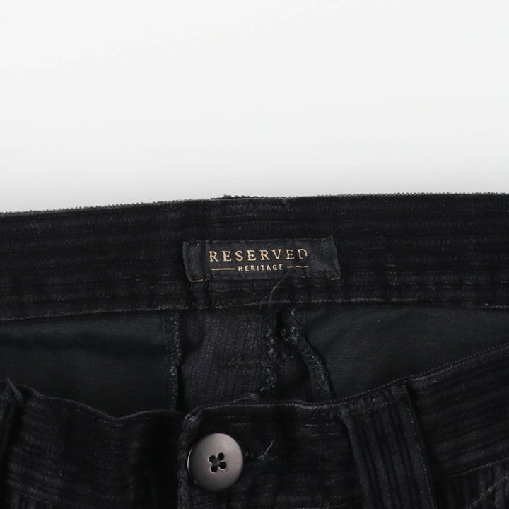 Reserved Wide Ribbed Corduroy Pants Men's Size 34 unclear black type Vintage Second Hand