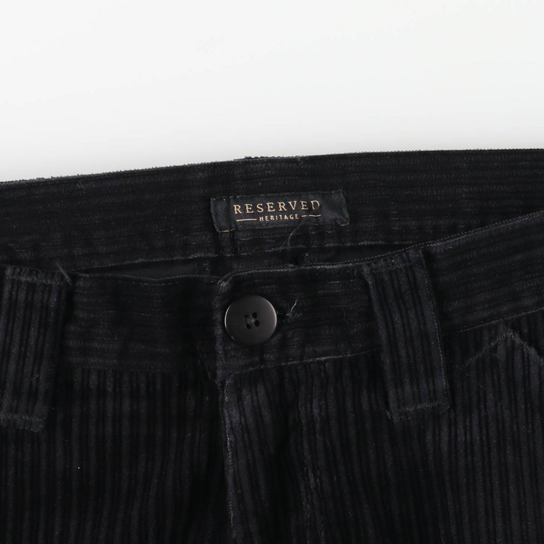 Reserved Wide Ribbed Corduroy Pants Men's Size 34 unclear black type Vintage Second Hand