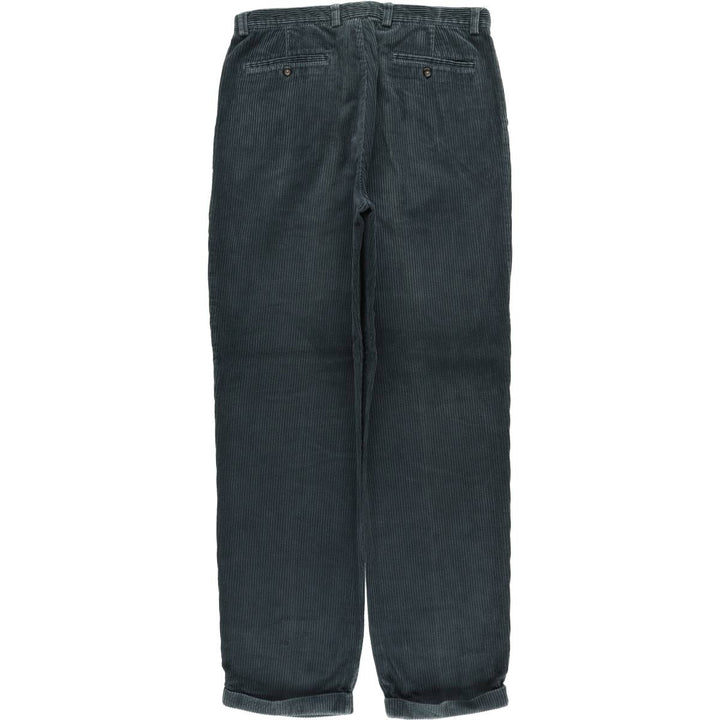 90'S GAP Relaxed Fit Old Gap Two-pleat Wide-ribbed Corduroy Pants Men's Size 36 cotton Green type dark green Vintage Second Hand