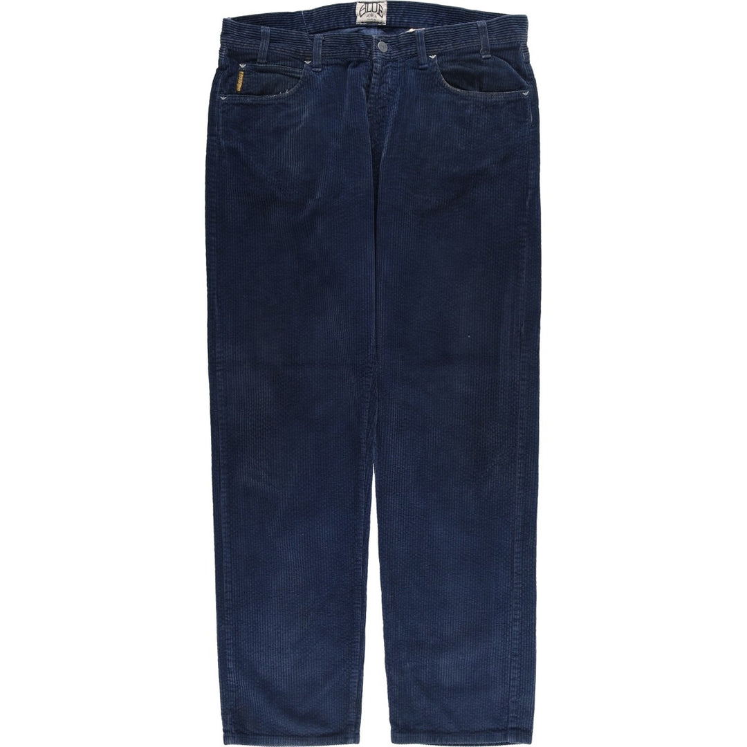 80s-90'S Giorgio Armani Jeans Wide Ribbed Corduroy Pants, Made in Italy, Men's, Size W37 cotton blue type Vintage Second Hand