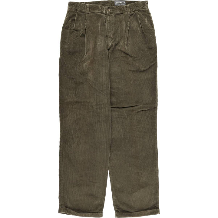 2000'S Eddie Bauer Two-pleat Corduroy Pants, Men's, Size W35 cotton brown type Vintage Second Hand