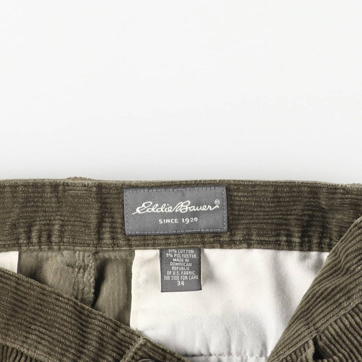 2000'S Eddie Bauer Two-pleat Corduroy Pants, Men's, Size W35 cotton brown type Vintage Second Hand