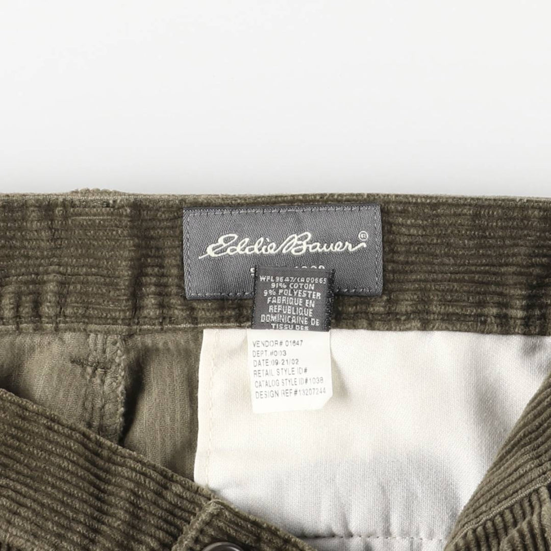 2000'S Eddie Bauer Two-pleat Corduroy Pants, Men's, Size W35 cotton brown type Vintage Second Hand