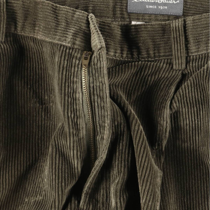 2000'S Eddie Bauer Two-pleat Corduroy Pants, Men's, Size W35 cotton brown type Vintage Second Hand