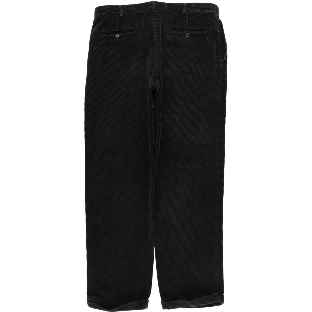 LANDS'END TRADITIONAL FIT Two-pleat Corduroy Pants, Men's, Size 36 cotton black type Vintage Second Hand