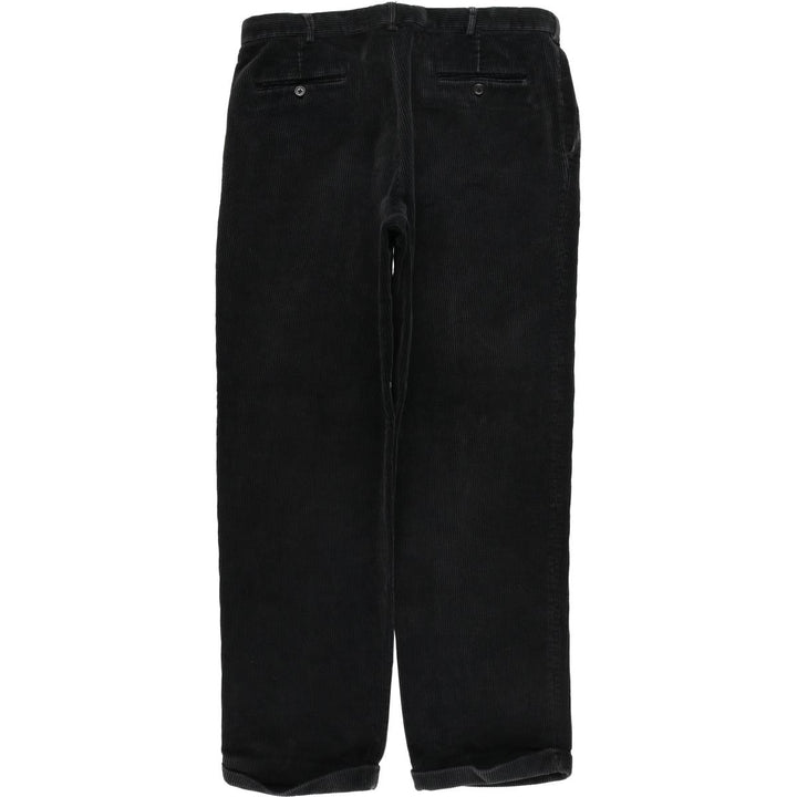 LANDS'END TRADITIONAL FIT Two-pleat Corduroy Pants, Men's, Size 36 cotton black type Vintage Second Hand