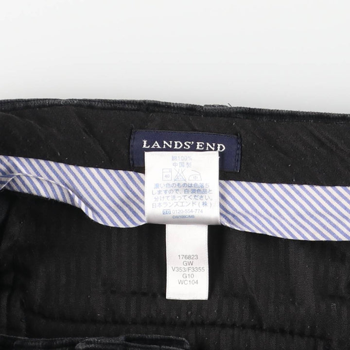 LANDS'END TRADITIONAL FIT Two-pleat Corduroy Pants, Men's, Size 36 cotton black type Vintage Second Hand
