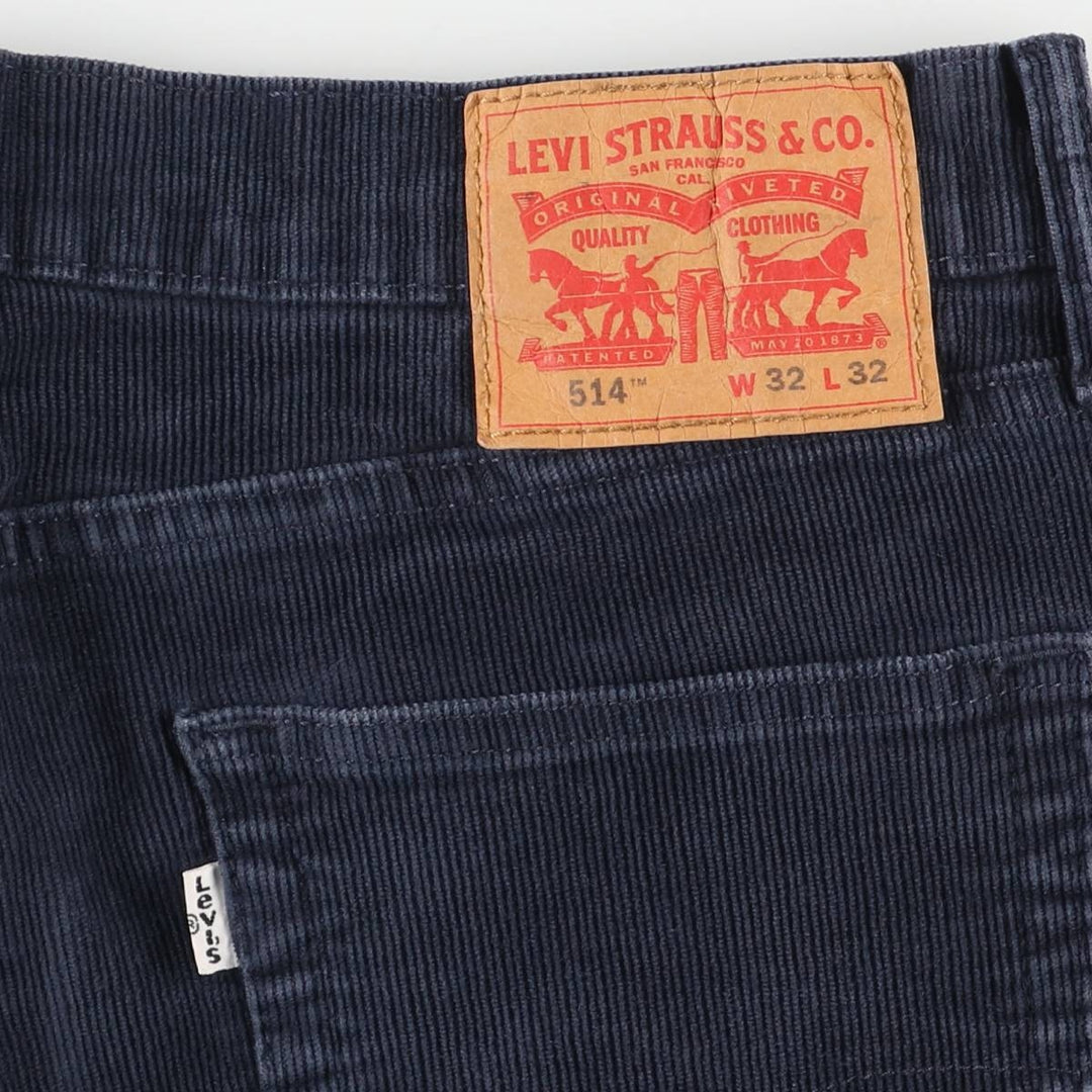 Levi's 514 Corduroy Pants, Men's, Size W34 cotton navy blue type Vintage Second Hand