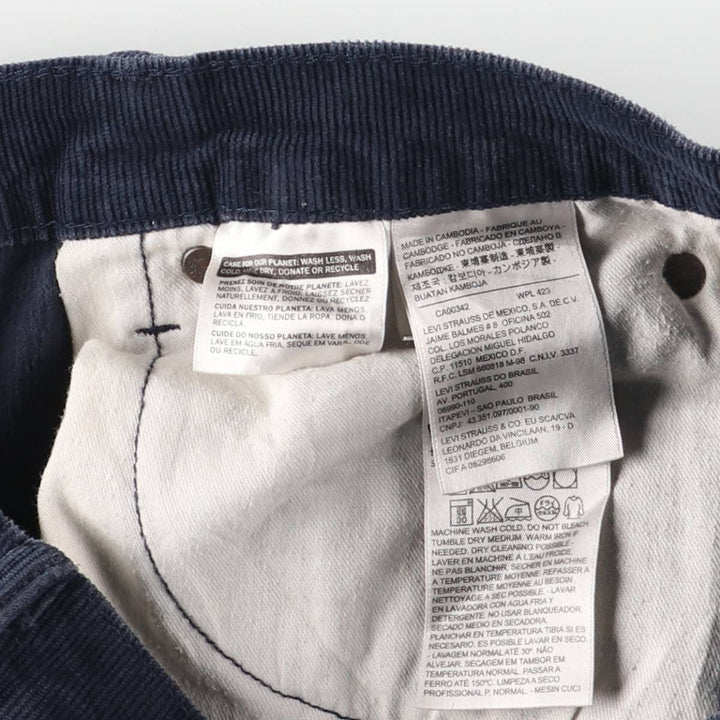 Levi's 514 Corduroy Pants, Men's, Size W34 cotton navy blue type Vintage Second Hand