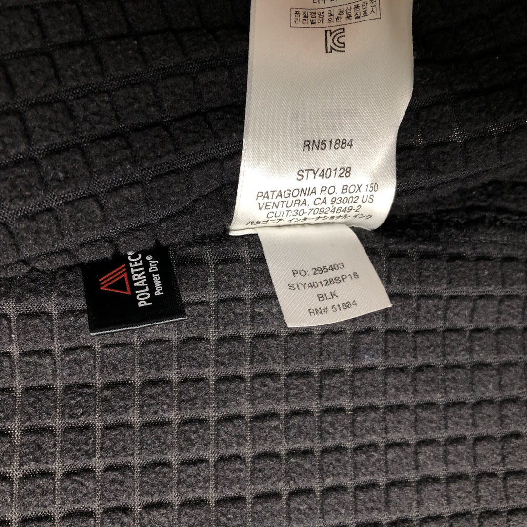 Patagonia R1 Full-Zip Jacket 40128SP18, Men's Medium Softshell Jacket polyester black type Vintage Second Hand