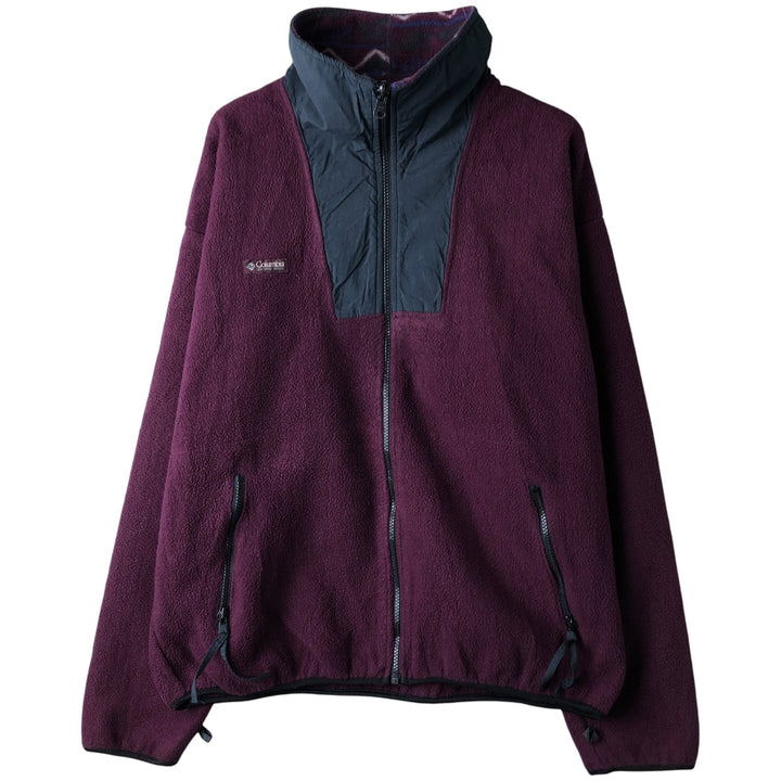 90'S Columbia White Tag Fleece Jacket, Made in USA, Men's XL, Vintage polyester purple type Vintage Second Hand