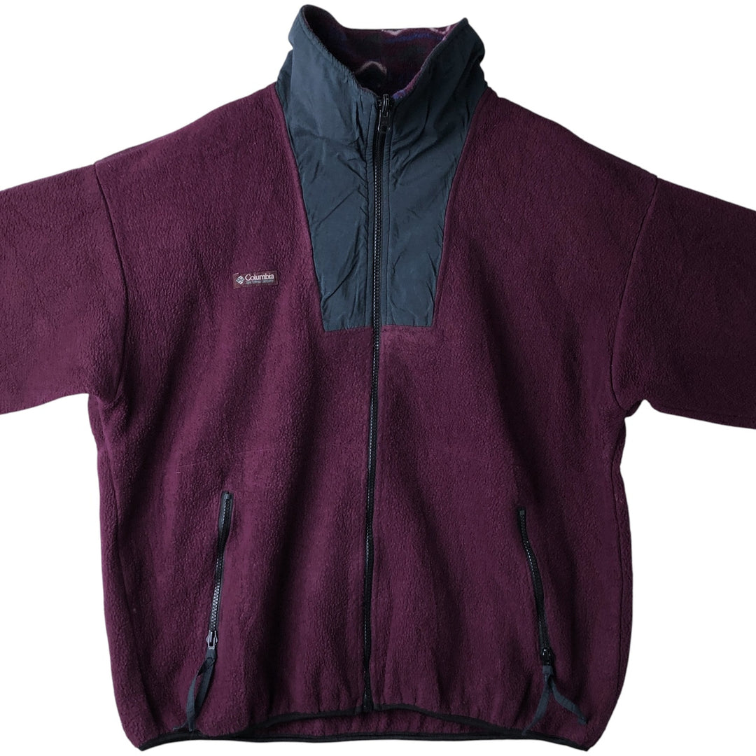 90'S Columbia White Tag Fleece Jacket, Made in USA, Men's XL, Vintage polyester purple type Vintage Second Hand