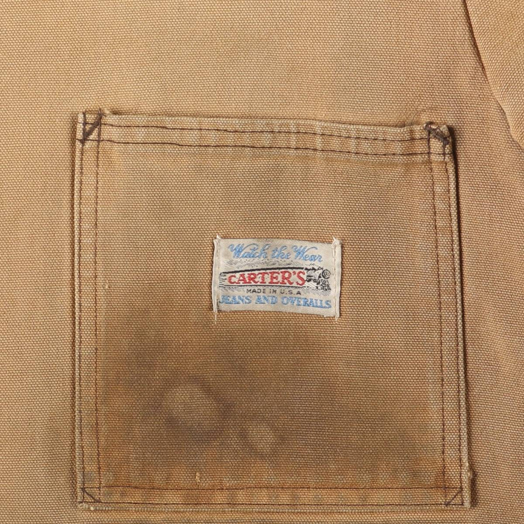 1970'S Carter's Duck Coverall, Made in USA, Men's XL unclear yellow type Vintage Second Hand