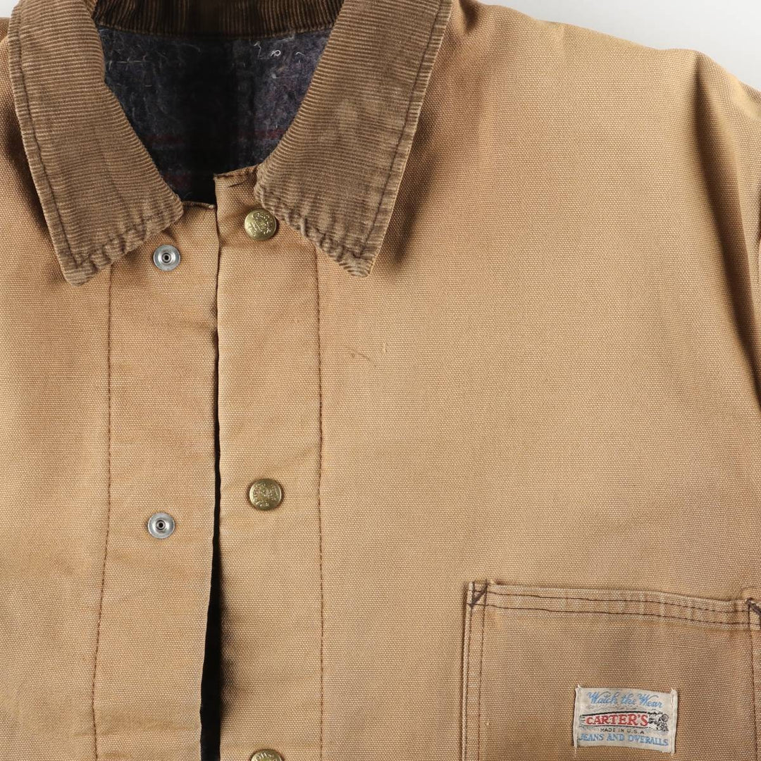 1970'S Carter's Duck Coverall, Made in USA, Men's XL unclear yellow type Vintage Second Hand