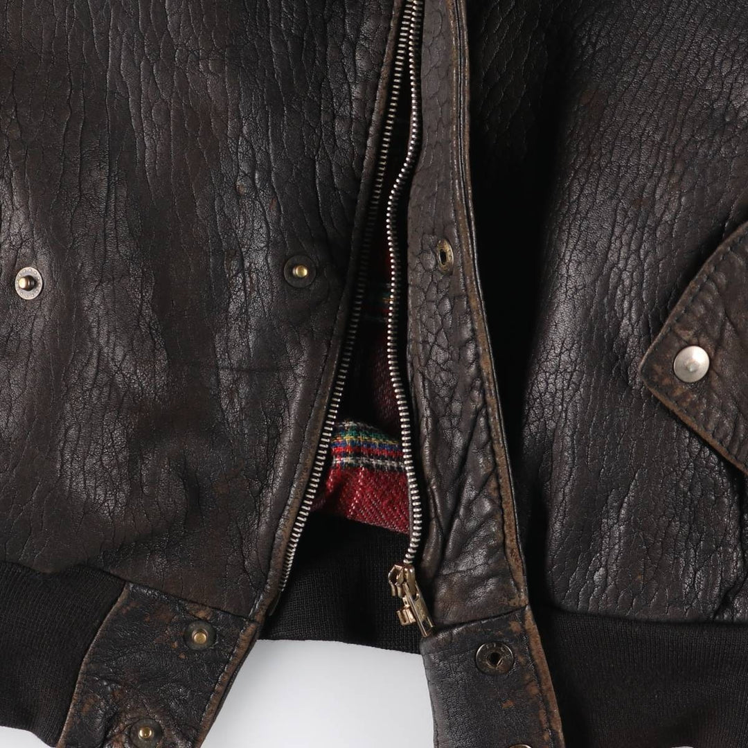 Vintage MADNESS CUIR leather jacket, made in France, size L, men's size L genuine leather black type Vintage Second Hand