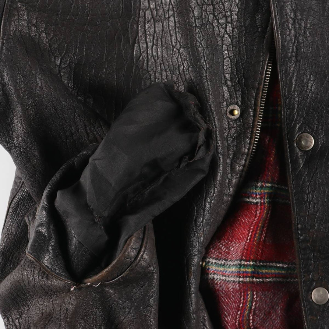 Vintage MADNESS CUIR leather jacket, made in France, size L, men's size L genuine leather black type Vintage Second Hand