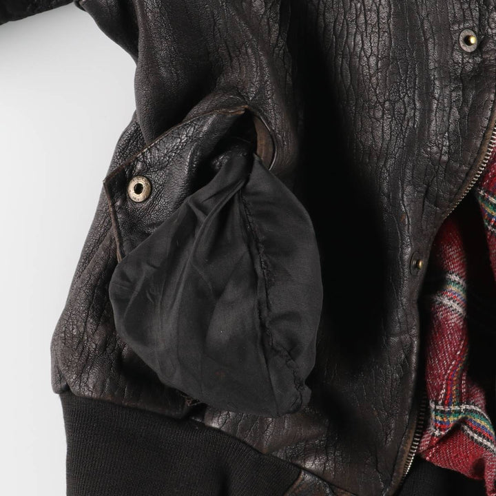 Vintage MADNESS CUIR leather jacket, made in France, size L, men's size L genuine leather black type Vintage Second Hand