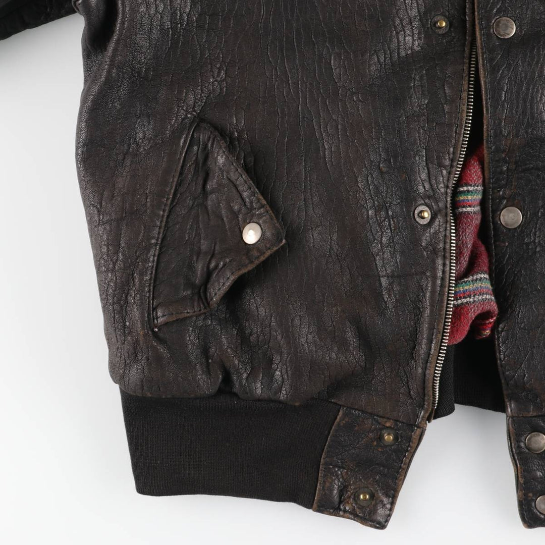Vintage MADNESS CUIR leather jacket, made in France, size L, men's size L genuine leather black type Vintage Second Hand