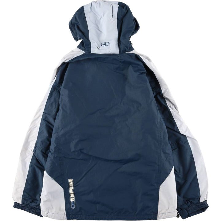 NO FEAR Hooded Half-Zip Nylon Pullover, Men's XL Nylon navy blue type Vintage Second Hand