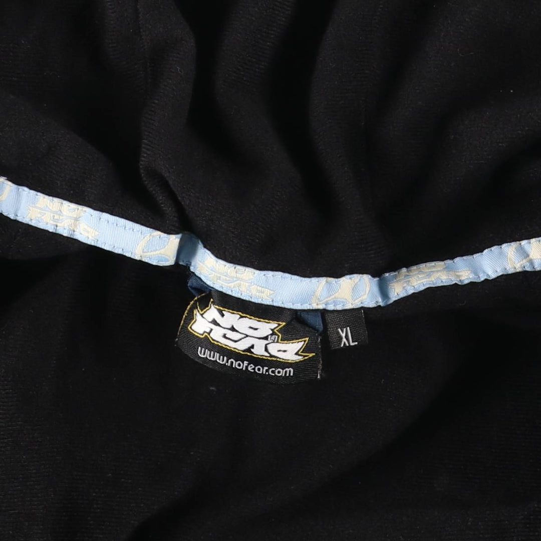 NO FEAR Hooded Half-Zip Nylon Pullover, Men's XL Nylon navy blue type Vintage Second Hand