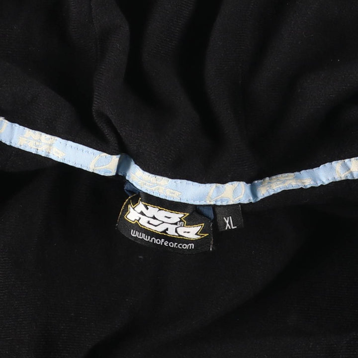 NO FEAR Hooded Half-Zip Nylon Pullover, Men's XL Nylon navy blue type Vintage Second Hand