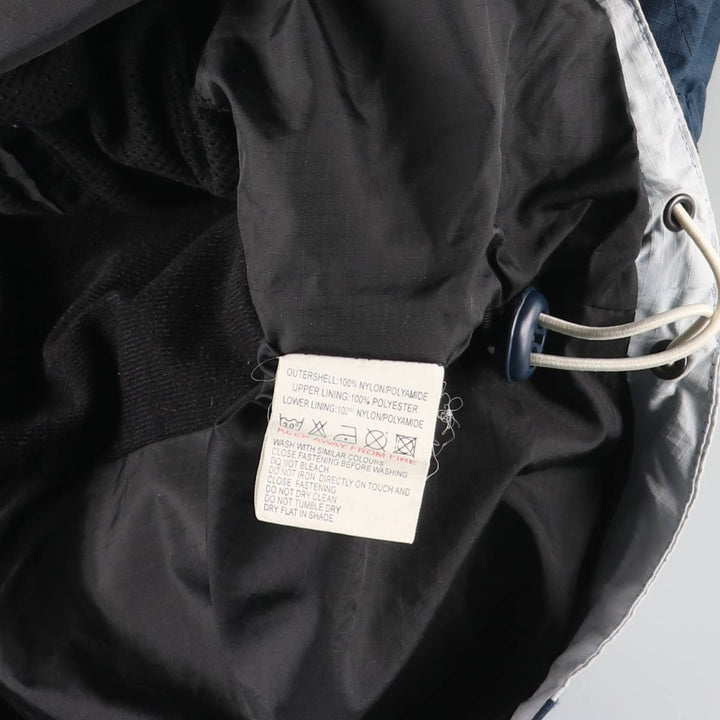 NO FEAR Hooded Half-Zip Nylon Pullover, Men's XL Nylon navy blue type Vintage Second Hand