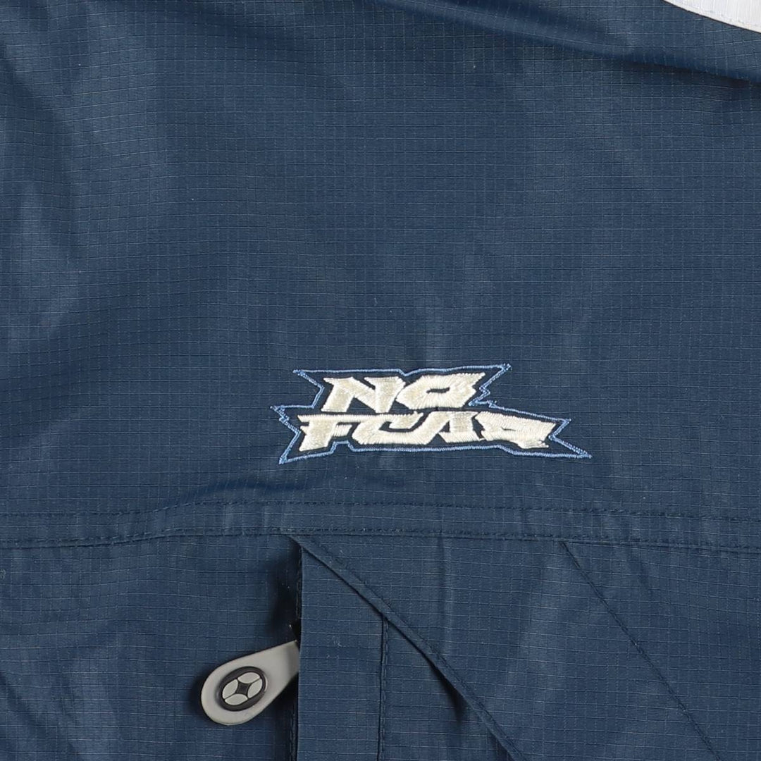 NO FEAR Hooded Half-Zip Nylon Pullover, Men's XL Nylon navy blue type Vintage Second Hand
