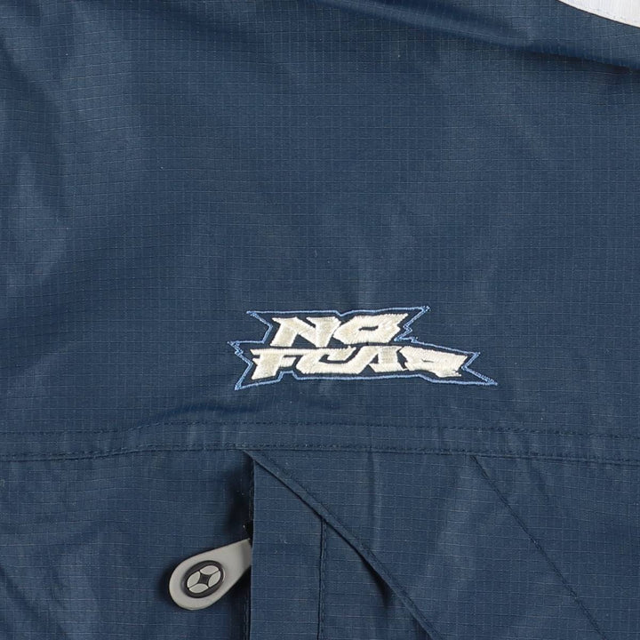 NO FEAR Hooded Half-Zip Nylon Pullover, Men's XL Nylon navy blue type Vintage Second Hand