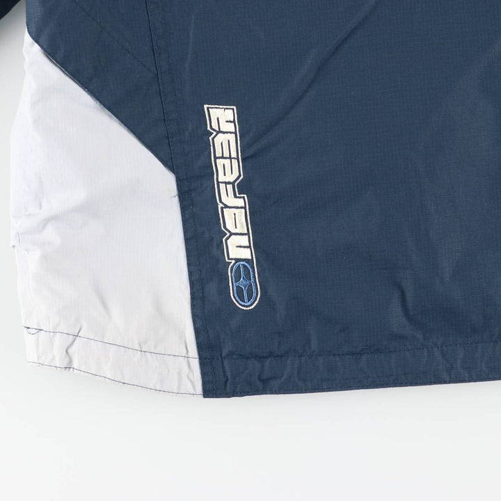 NO FEAR Hooded Half-Zip Nylon Pullover, Men's XL Nylon navy blue type Vintage Second Hand