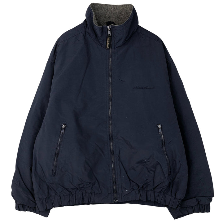 Eddie Bauer padded puffer jacket, men's size M Nylon navy blue type Vintage Second Hand