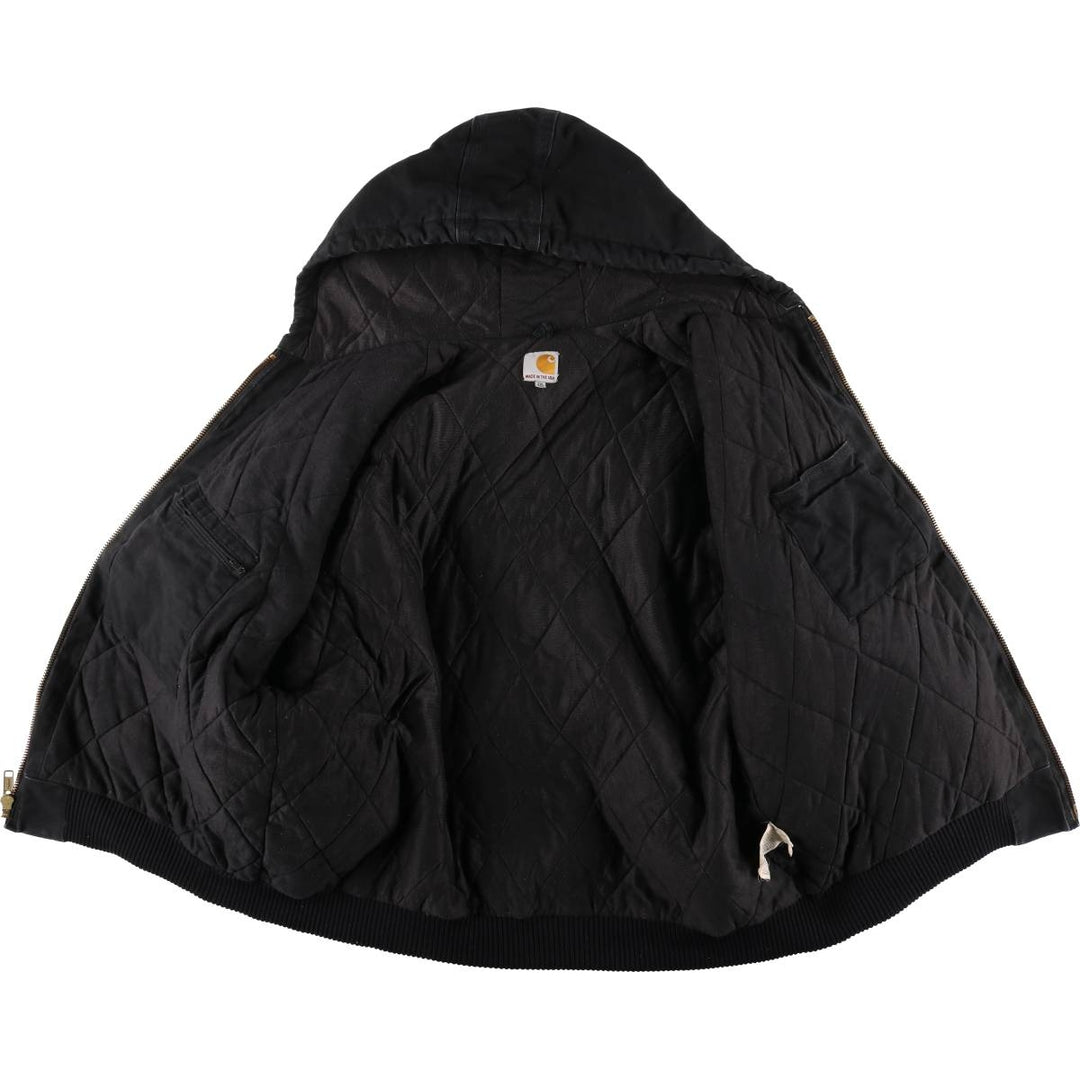 Carhartt Active Jacket, Padded Duck Full-Zip Hoodie, Made in USA, Men's XXL cotton black type Vintage Second Hand