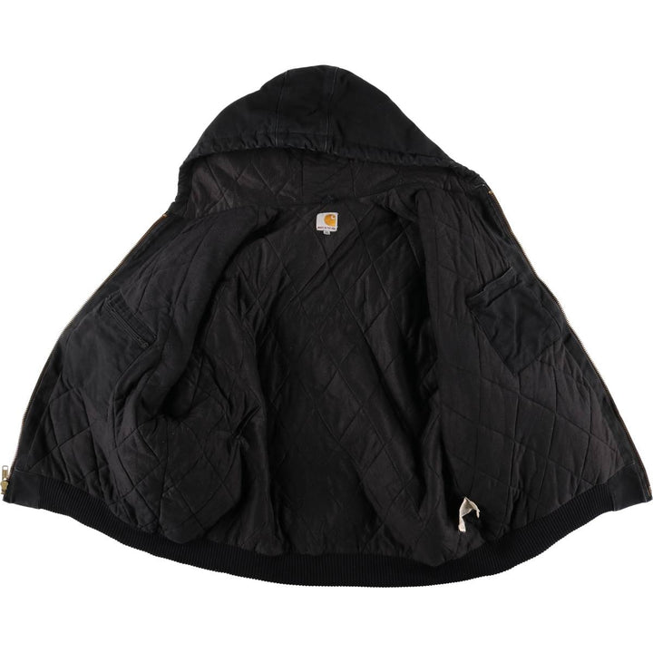 Carhartt Active Jacket, Padded Duck Full-Zip Hoodie, Made in USA, Men's XXL cotton black type Vintage Second Hand