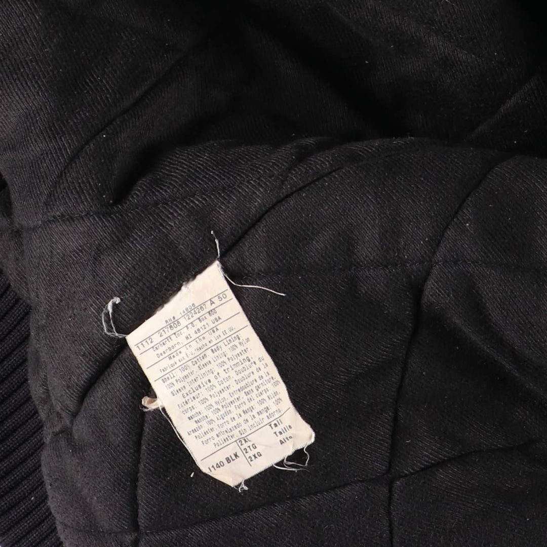 Carhartt Active Jacket, Padded Duck Full-Zip Hoodie, Made in USA, Men's XXL cotton black type Vintage Second Hand