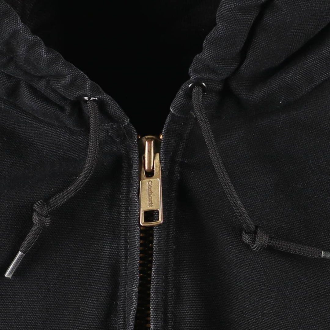 Carhartt Active Jacket, Padded Duck Full-Zip Hoodie, Made in USA, Men's XXL cotton black type Vintage Second Hand