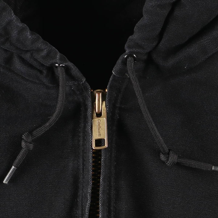 Carhartt Active Jacket, Padded Duck Full-Zip Hoodie, Made in USA, Men's XXL cotton black type Vintage Second Hand