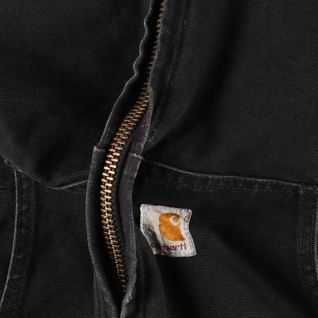 Carhartt Active Jacket, Padded Duck Full-Zip Hoodie, Made in USA, Men's XXL cotton black type Vintage Second Hand